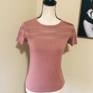 Carmen Marc Valvo Rose Knit Tee